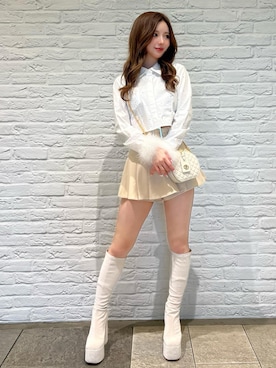「158cmコーデ」｜「アイテム（ブーツ）」を使った、Darichさん（レディース・158cm）の冬コーディネート