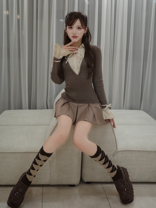 Darich（ダーリッチ） 靴下 アーガイルニーハイソックス レディース