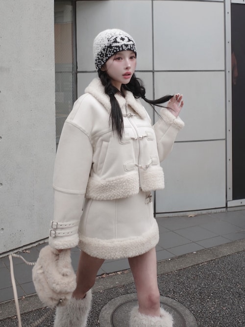 フェイクムートンジャケットセットアップ（ワンピース）｜Darich