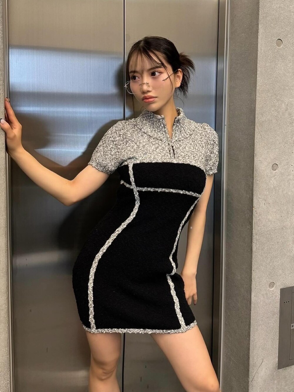 ダーリッチ　darich ワンピース　ラインスラブニットワンピース ラインスラブニットミニワンピース – Darich (ダーリッチ)