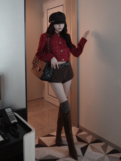 ツイードチェックショートジャケット（その他アウター）｜Darich