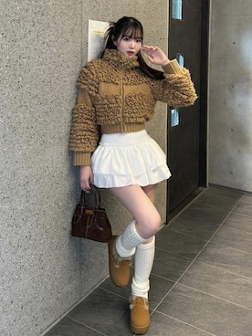 「Darich（ダーリッチ）のアイテム（その他アウター）」を使った、Darichさん（レディース・163cm）の冬コーディネート