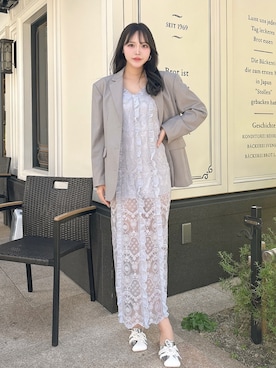 「Darich（ダーリッチ）のアイテム（ジャケット/アウター）」を使った、Darichさん（レディース・166cm）の春コーディネート