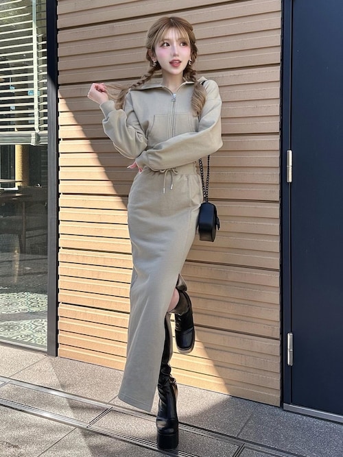 Darich ダーリッチ ガーリースポーティスウェットスカート ダーリッチ Darich ガーリースポーティスウェットトップス