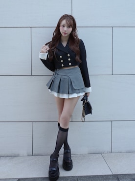 「アイテム（セットアップ）」を使った、Darichさん（レディース・156cm）の春コーディネート