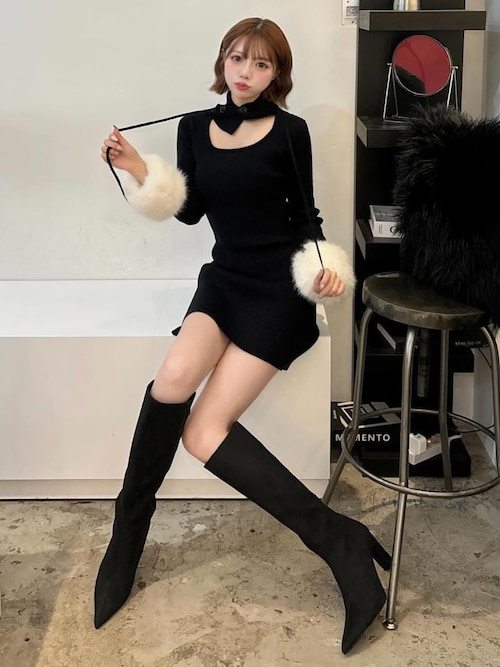 バラクラバニットミニワンピース Darich ワンピース バラクラバニットミニワンピース : ZOZOTOWN