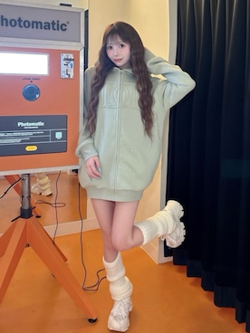 「アイテム（レッグウォーマー）」を使った、Darichさん（レディース・161cm）の秋コーディネート