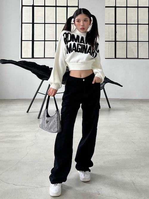 セール】グラフィックボリュームニットトップス（ニット