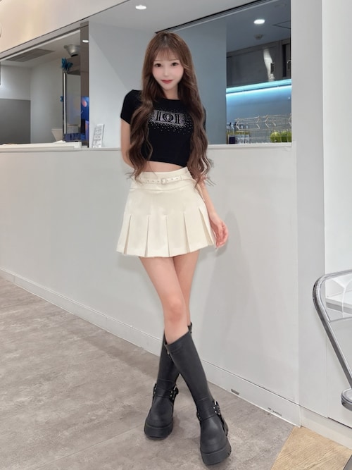 セミワイドプリーツテーラードミニスカート Darich スカート セミワイドプリーツテーラードミニスカート