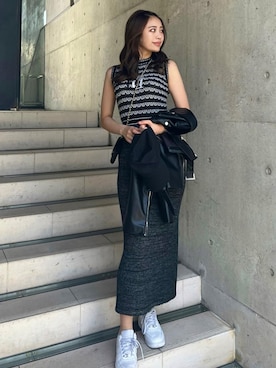 「Darich（ダーリッチ）のアイテム（ライダースジャケット）」を使った、Darichさん（レディース・164cm）の夏コーディネート