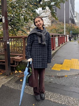 「アイテム（スウェットパンツ）」を使った、sayaさん（レディース・162cm）の秋コーディネート