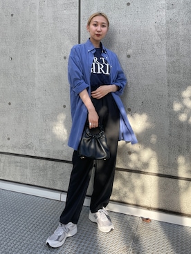 「by muni:r（バイ ムニール）のアイテム（スラックス）」を使った、sayaさん（レディース・161cm）の秋コーディネート
