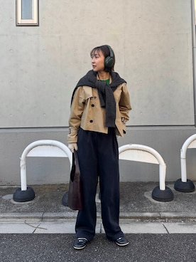 「アイテム（トレンチコート）」を使った、sayaさん（レディース・162cm）の秋コーディネート