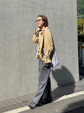 「SNIDEL（スナイデル）のアイテム（ジャケット/アウター）」を使った、sayaさん（レディース・162cm）の春コーディネート