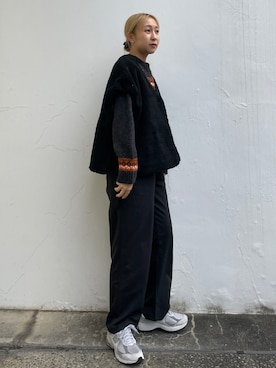 「by muni:r（バイ ムニール）のアイテム（スラックス）」を使った、sayaさん（レディース・161cm）の秋コーディネート