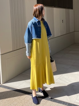 「いまどきジャケット写真」｜「アイテム（ワンピース/ドレス）」を使った、sayaさん（レディース・161cm）の春コーディネート