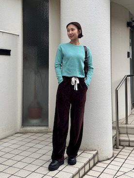 「アイテム（パンツ）」を使った、sayaさん（レディース・162cm）の秋コーディネート