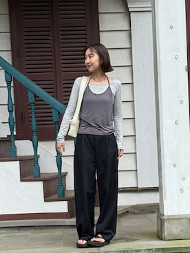 「アイテム（スラックス）」を使った、sayaさん（レディース・162cm）の夏コーディネート