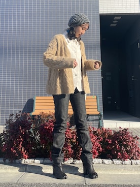 「UNIQLO U」｜「アイテム（ブーツ）」を使った、sayaさん（レディース・161cm）の春コーディネート