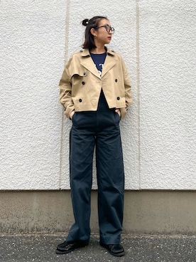 「FUDGEBOYのトラッドスタイル」｜「アイテム（トレンチコート）」を使った、sayaさん（レディース・161cm）の春コーディネート