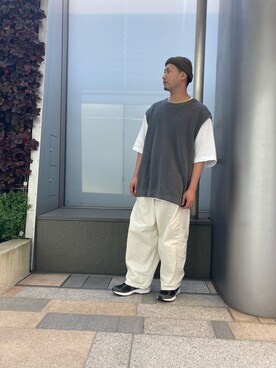 「CIAOPANIC（チャオパニック）のアイテム（パンツ、ホワイト系）」を使った、yopiさん（メンズ・171cm）の秋コーディネート