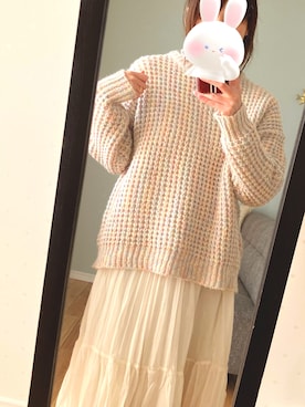 「虹色ニット」｜hati1005さん（レディース・148cm）の冬コーディネート
