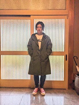「ぽっちゃりコーデ」｜「アイテム（ナイロンジャケット）」を使った、asachan29さん（レディース・159cm）の春コーディネート