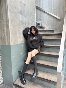 「GYDA（ジェイダ）のアイテム（ブーツ）」を使った、mikuさん（レディース・160cm）の秋コーディネート