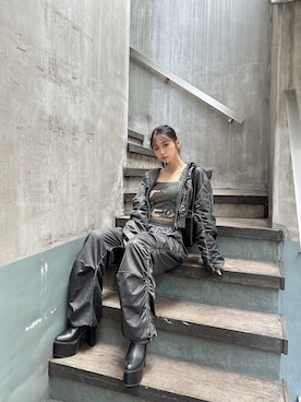 「GYDA（ジェイダ）のアイテム（その他パンツ）」を使った、mikuさん（レディース・160cm）の秋コーディネート