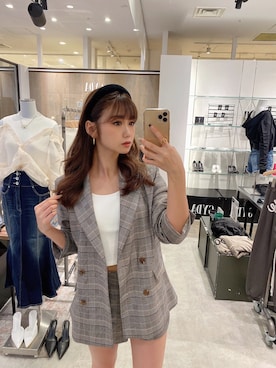 「GYDA（ジェイダ）のアイテム（テーラードジャケット）」を使った、mikuさん（レディース・160cm）の夏コーディネート