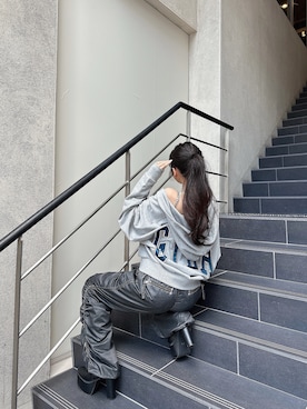 「GYDA（ジェイダ）のアイテム（その他パンツ）」を使った、mikuさん（レディース・160cm）の秋コーディネート