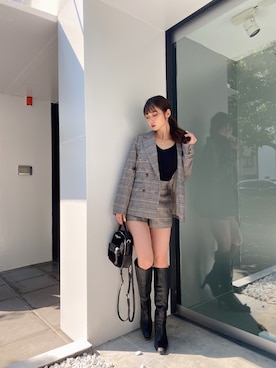 「GYDA（ジェイダ）のアイテム（テーラードジャケット）」を使った、mikuさん（レディース・160cm）の秋コーディネート