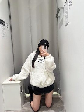 「GYDA（ジェイダ）のアイテム（パーカー）」を使った、mikuさん（レディース・160cm）の秋コーディネート