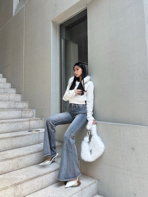 セール】GDラインストーンバックルECO FUR BAG（ハンドバッグ）｜GYDA