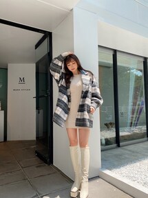 BIG CHECKシャギー ショートチェスターコート｜ジェイダ（GYDA）公式