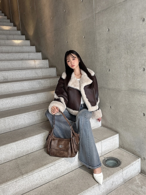 エコムートンライダースジャケット（ムートンコート）｜GYDA