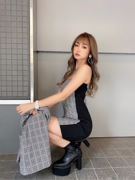 「GYDA（ジェイダ）のアイテム（ピアス（両耳用））」を使った、mikuさん（レディース・160cm）の夏コーディネート