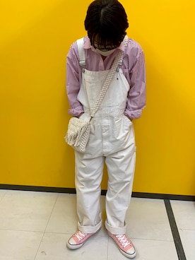 「イチゴ狩り」｜「アイテム（オールインワン・サロペット）」を使った、nagachiiiさん（レディース・163cm）の春コーディネート