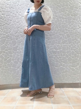 「クリアサンダル」｜「アイテム（オールインワン・サロペット）」を使った、ｋａｎａさん（レディース・160cm）の夏コーディネート