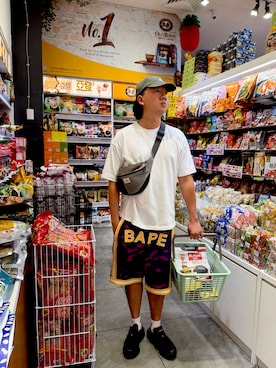 「A BATHING APE（アベイシングエイプ）のアイテム」を使った、阿倫さん（メンズ・175cm）の冬コーディネート