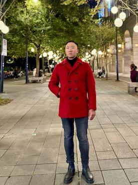 「PULL&BEAR（プルアンドベア）のアイテム（パンツ）」を使った、阿倫さん（メンズ・175cm）の冬コーディネート