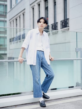 「JOURNAL STANDARD（ジャーナルスタンダード）のアイテム（タンクトップ）」を使った、岡本 大護さん（メンズ・180cm）の夏コーディネート