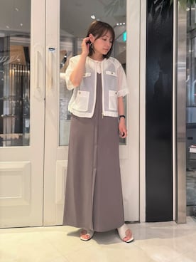 「アイテム（ブルゾン、ホワイト系）」を使った、PINKY&DIANNEさん（レディース・161cm）の夏コーディネート