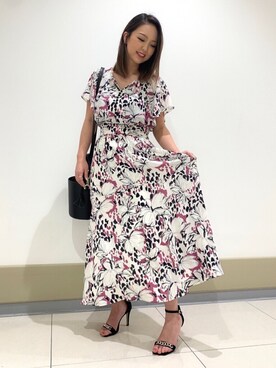 ◇マグノリアプリントギャザーブラウス【セットアップ対応商品】を使っ