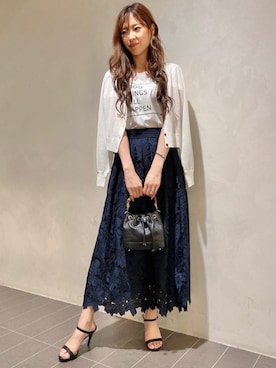 「PINKY&DIANNE（ピンキーアンドダイアン）のアイテム（Tシャツ/カットソー）」を使った、PINKY&DIANNEさん（レディース・166cm）の夏コーディネート