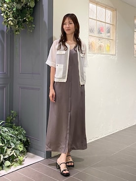 「アイテム（ブルゾン、ホワイト系）」を使った、PINKY&DIANNEさん（レディース・166cm）の夏コーディネート