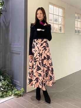 「PINKY&DIANNE（ピンキーアンドダイアン）のアイテム（スカート）」を使った、PINKY&DIANNEさん（レディース・166cm）の秋コーディネート
