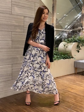 「アイテム（ノーカラージャケット）」を使った、PINKY&DIANNEさん（レディース・155cm）の夏コーディネート