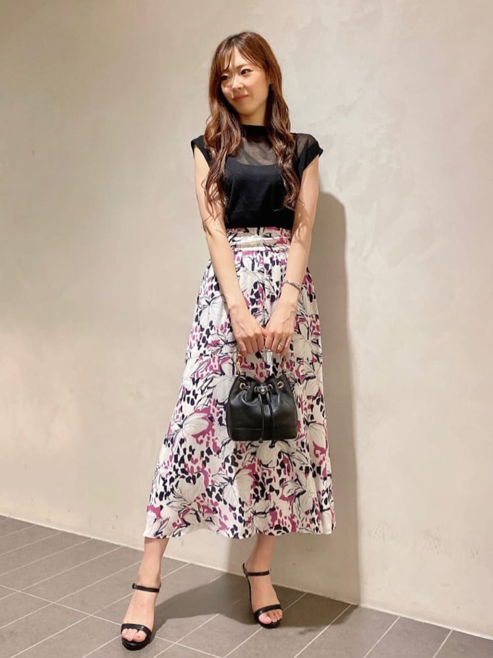 ◇マグノリアプリントフレアスカート【セットアップ対応商品】 ANAYI