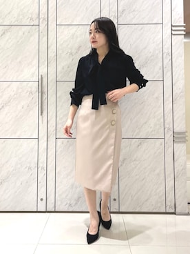「キレイめコーデ」｜「アイテム（チェスターコート）」を使った、PINKY&DIANNEさん（レディース・154cm）の秋コーディネート